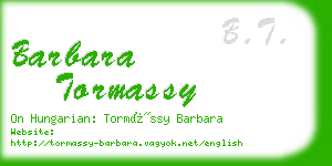 barbara tormassy business card